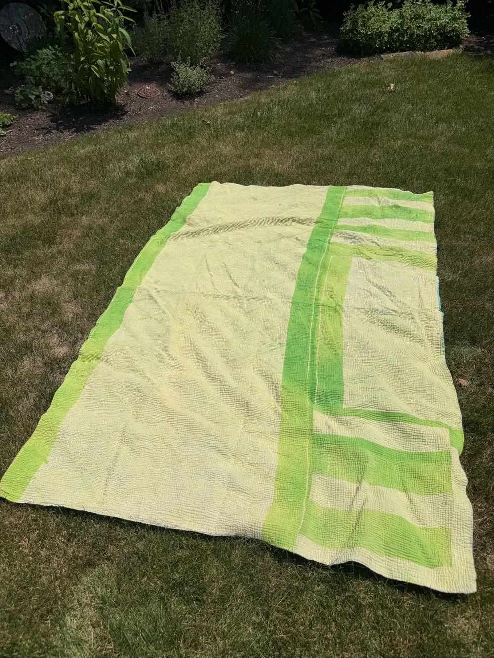 Vintage Handmade Kantha Quilt | Reversible Cotton Bohemian Throw